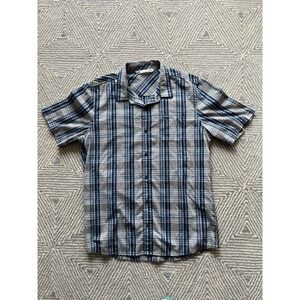 Travis‎ Mathew Short Sleeve Button Shirt - Grey/Blue/Black - XL
